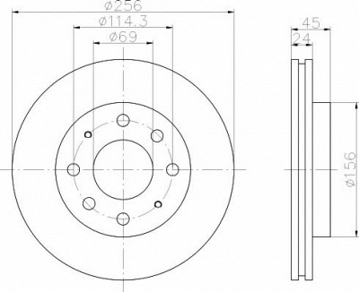 HELLA PAGID 8dd355107321 -  Тормозной диск